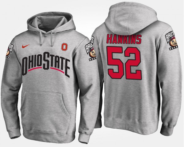 Ohio State Buckeyes Johnathan Hankins Men's #52 Gray College Football Hoodie 2404BPIO2